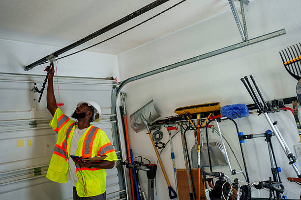 Professional Garage Door Roller Replacement technician working in Garden City, SC